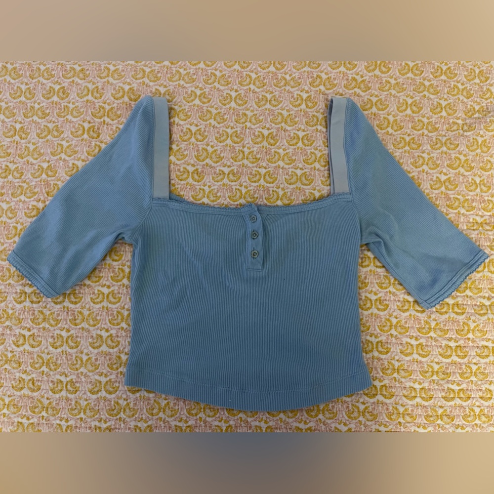 Blue UO square neck crop top